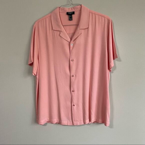 Forever 21 Cuban Collar Dusty Pink Shirt - Picture 6 of 9